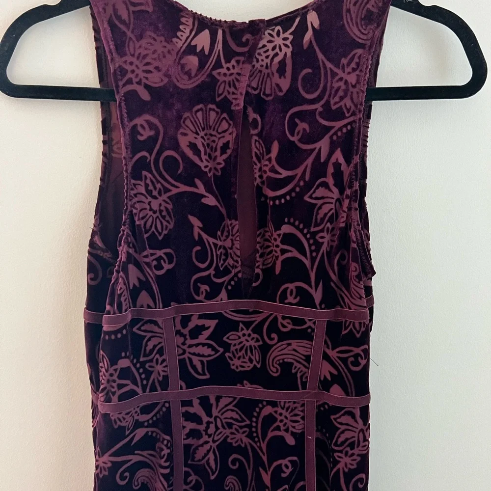 Free People Intimately Burnout Babe Purple Velvet Mini Dress - Picture 7 of 9